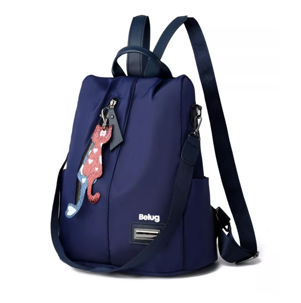 Foto 2 | Mochila Bolsa Antirrobo Impermeable De Mujer Azul Marino Belug