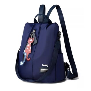 Foto 2 | Mochila Bolsa Antirrobo Impermeable De Mujer Azul Marino Belug