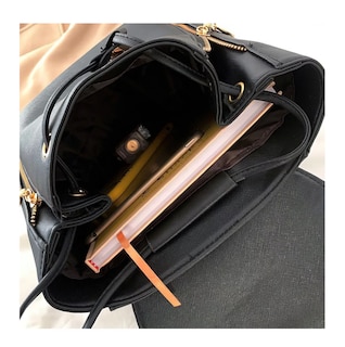 Foto 4 | Language Mochila De Mujer Bolsa Con Metálica Moda Impermeable Casual Negro Belug