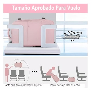 Foto 2 | Mochila De Viaje Para Mujer Lab.g, Aprobado Por Avión 10kg, Antirrobo Rosa