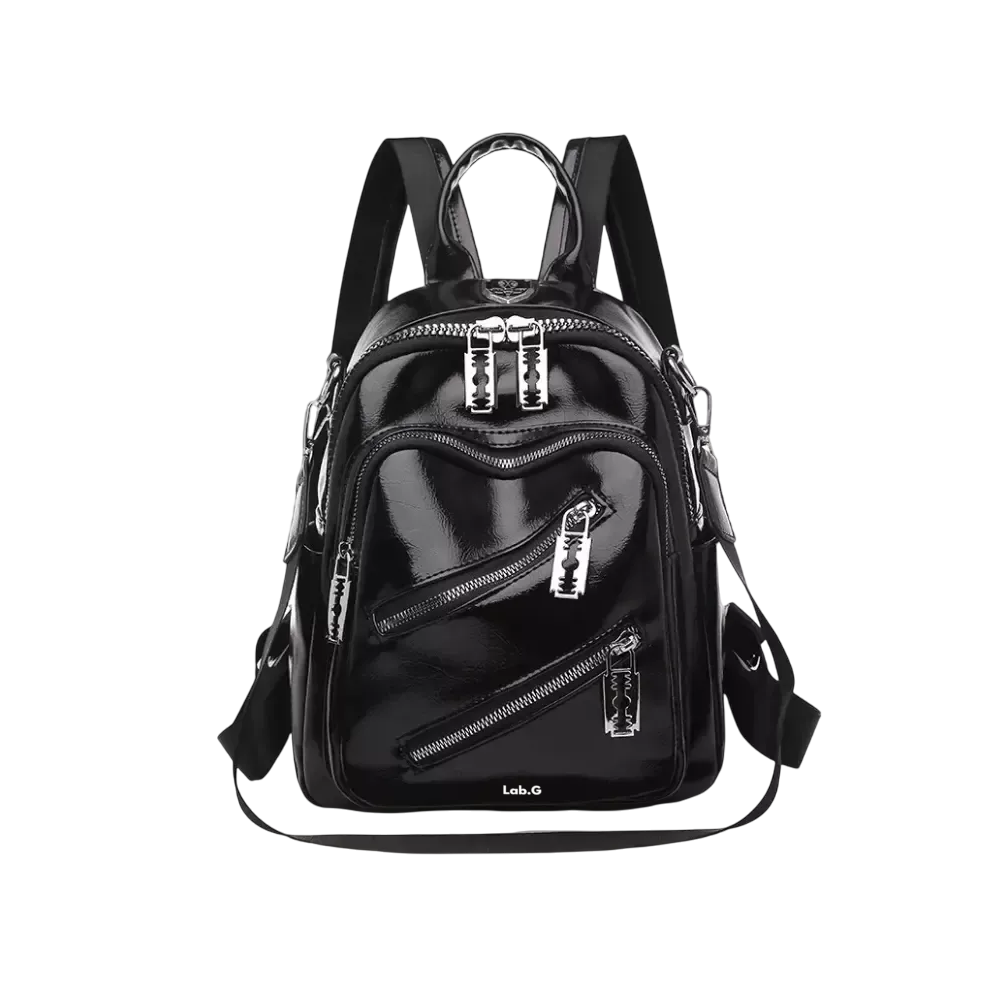 Mochila De Cuero Suave Y Simple De Moda Negro