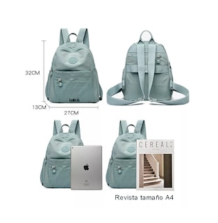 Foto 5 | Mochila Bolso De Mujer Impermeable Antirrobo Verde Claro