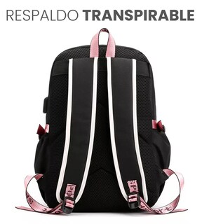 Foto 5 | Mochila Estilo Coreano Juvenil Lab.g Moda Con Puerto Usb Amarillo Negro