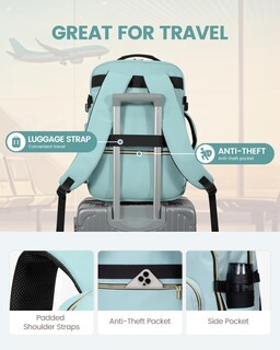 Foto 6 | Mochila Lovevook de Viaje 17 Pulgadas Menta - Venta Internacional
