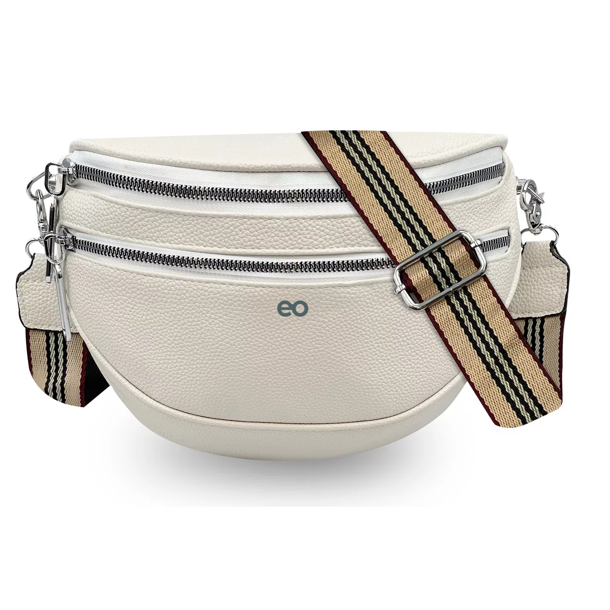Riñonera Retro De Cuero Para Mujer Eo Safe Imports Esi-14472-1 Blanco