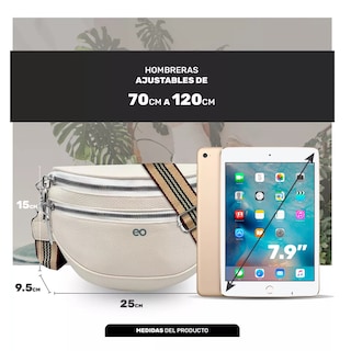 Foto 3 | Riñonera Retro De Cuero Para Mujer Eo Safe Imports Esi-14472-1 Blanco