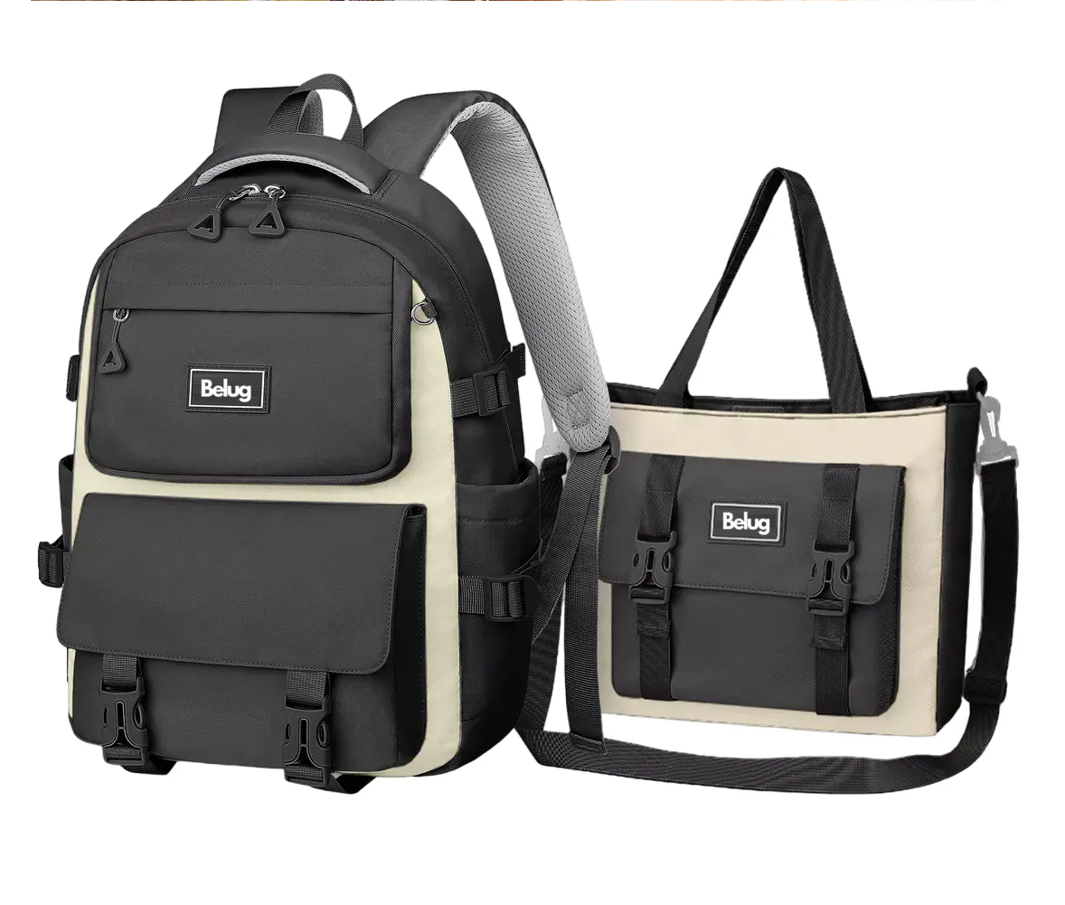 Foto 1 | Mochila Escolar Viaje Bolsa Impermeable Mochilas Reforzada 2 En 1 Belug Negro