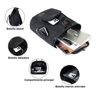 Foto 3 | Mochila Escolar Antirrobo Para Mujer, Lab.g Negro