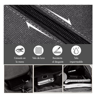 Foto 3 | Mochila Escolar Antirrobo Lab.g Para Mujer Mochila De Lona Se Adapta Una Laptop De 13 Pulgada Negro