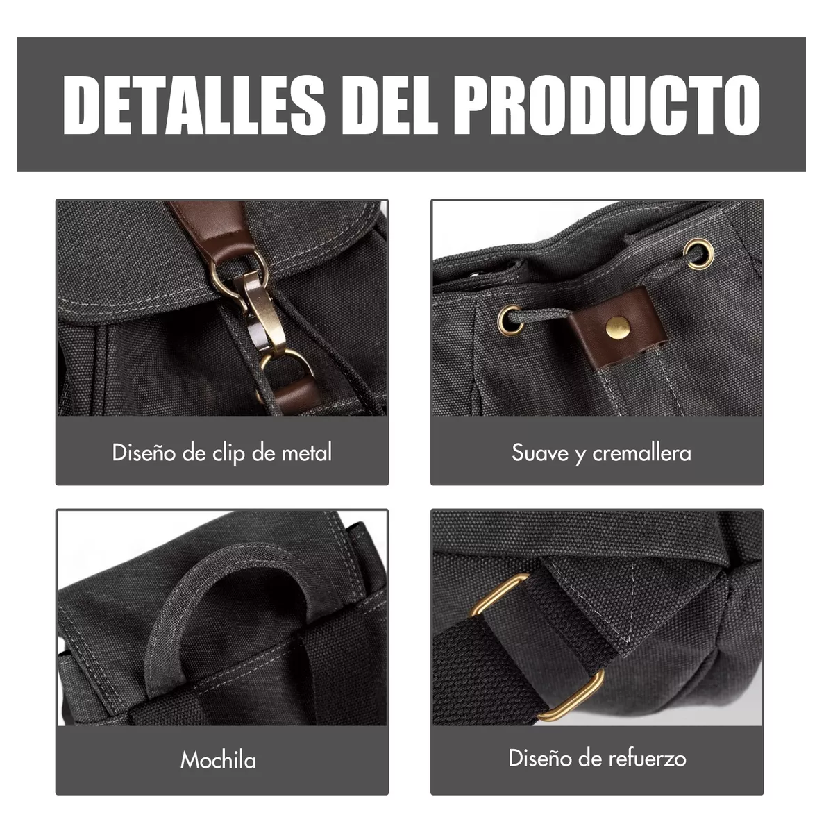 Foto 4 | Mochila Escolar Antirrobo Lab.g Para Mujer Mochila De Lona Se Adapta Una Laptop De 13 Pulgada Negro