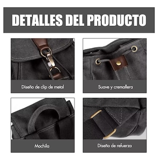 Foto 4 | Mochila Escolar Antirrobo Lab.g Para Mujer Mochila De Lona Se Adapta Una Laptop De 13 Pulgada Negro