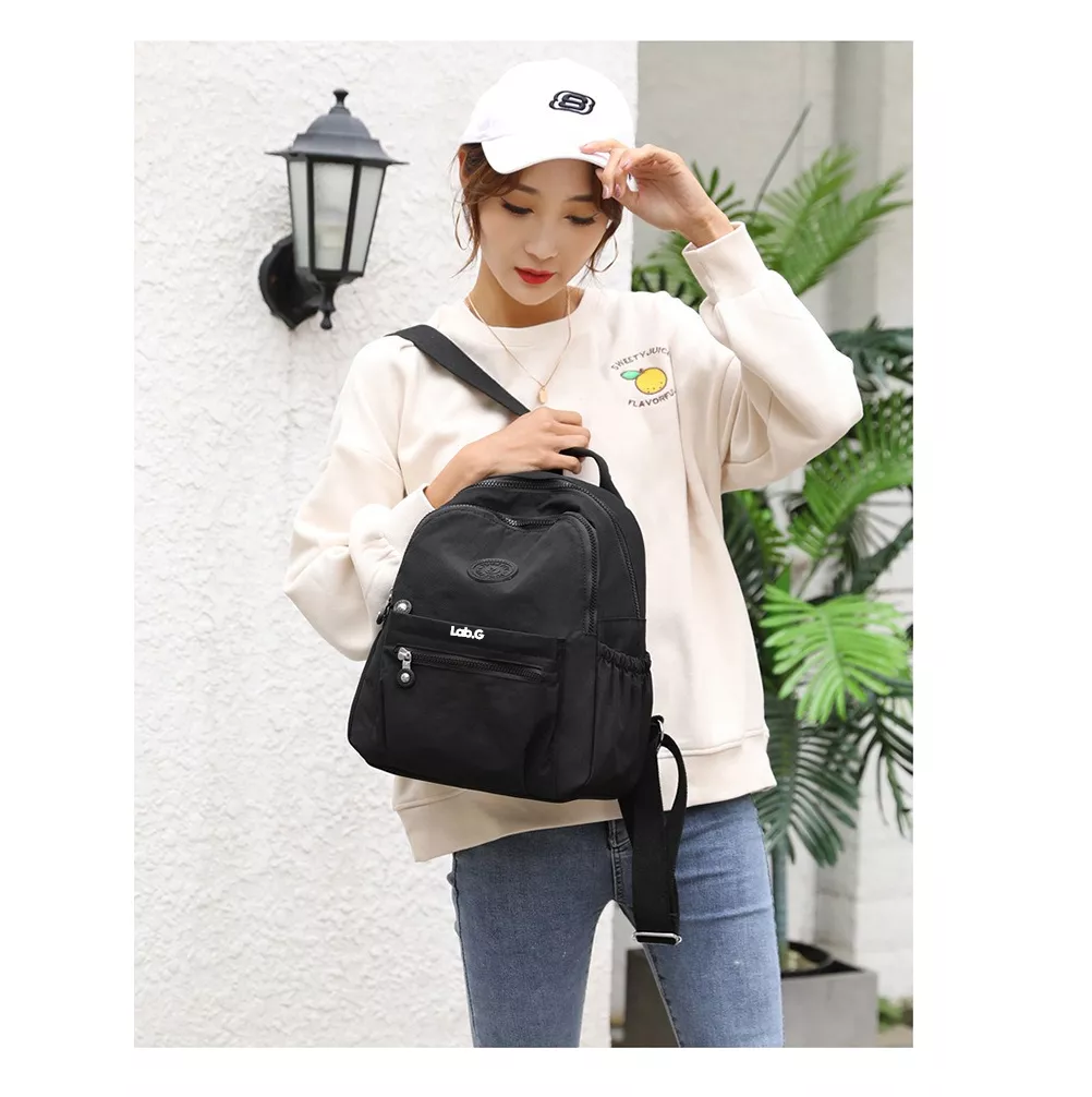 Foto 4 pulgar | Mochila Lab.g Bolso De Mujer Impermeable Antirrobo Negro