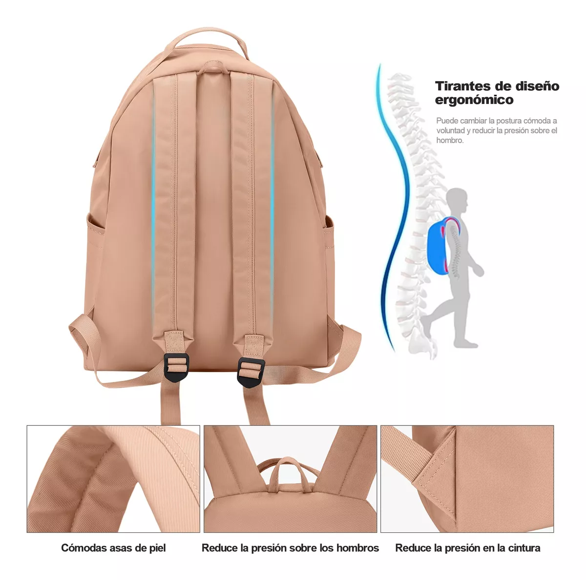 Foto 4 pulgar | Mochila Escolar De Moda Y Viaje Belug Rosa