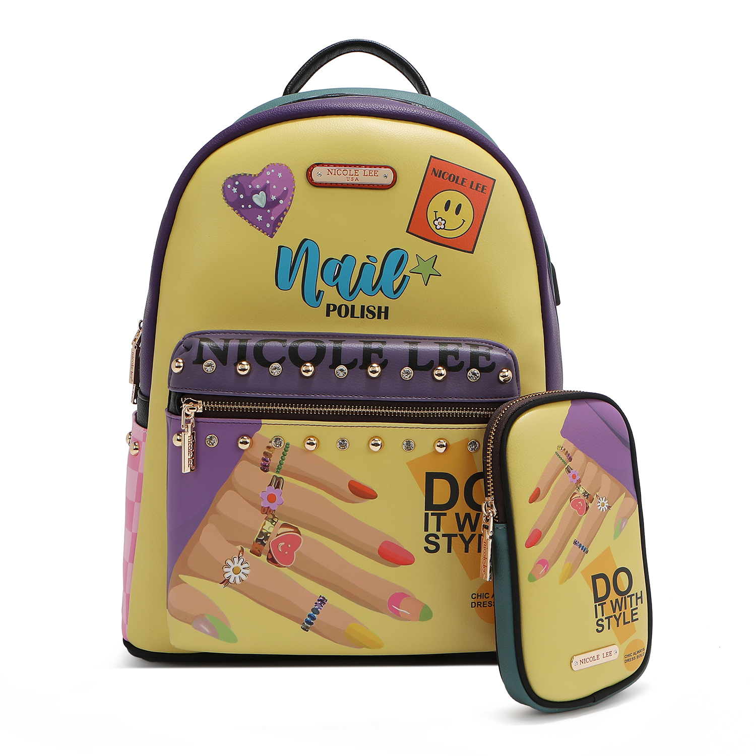Mochila Nicole Lee Print Porta Laptop Nail Polish