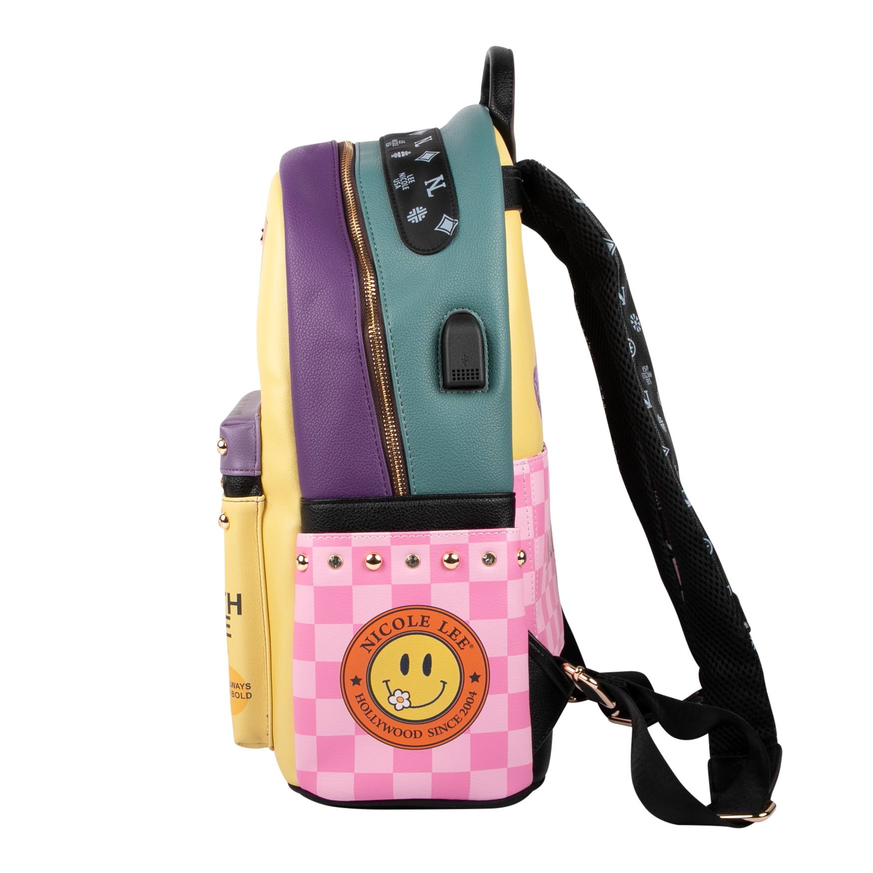 Foto 4 pulgar | Mochila Nicole Lee Print Porta Laptop Nail Polish