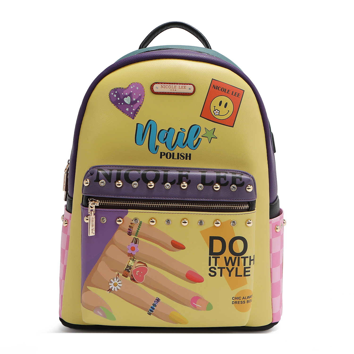 Foto 5 pulgar | Mochila Nicole Lee Print Porta Laptop Nail Polish