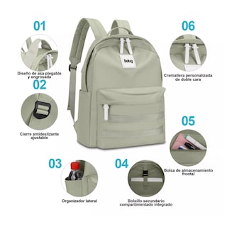 Foto 2 | Mochila Escolar De Moda Y Viaje Belug Verde