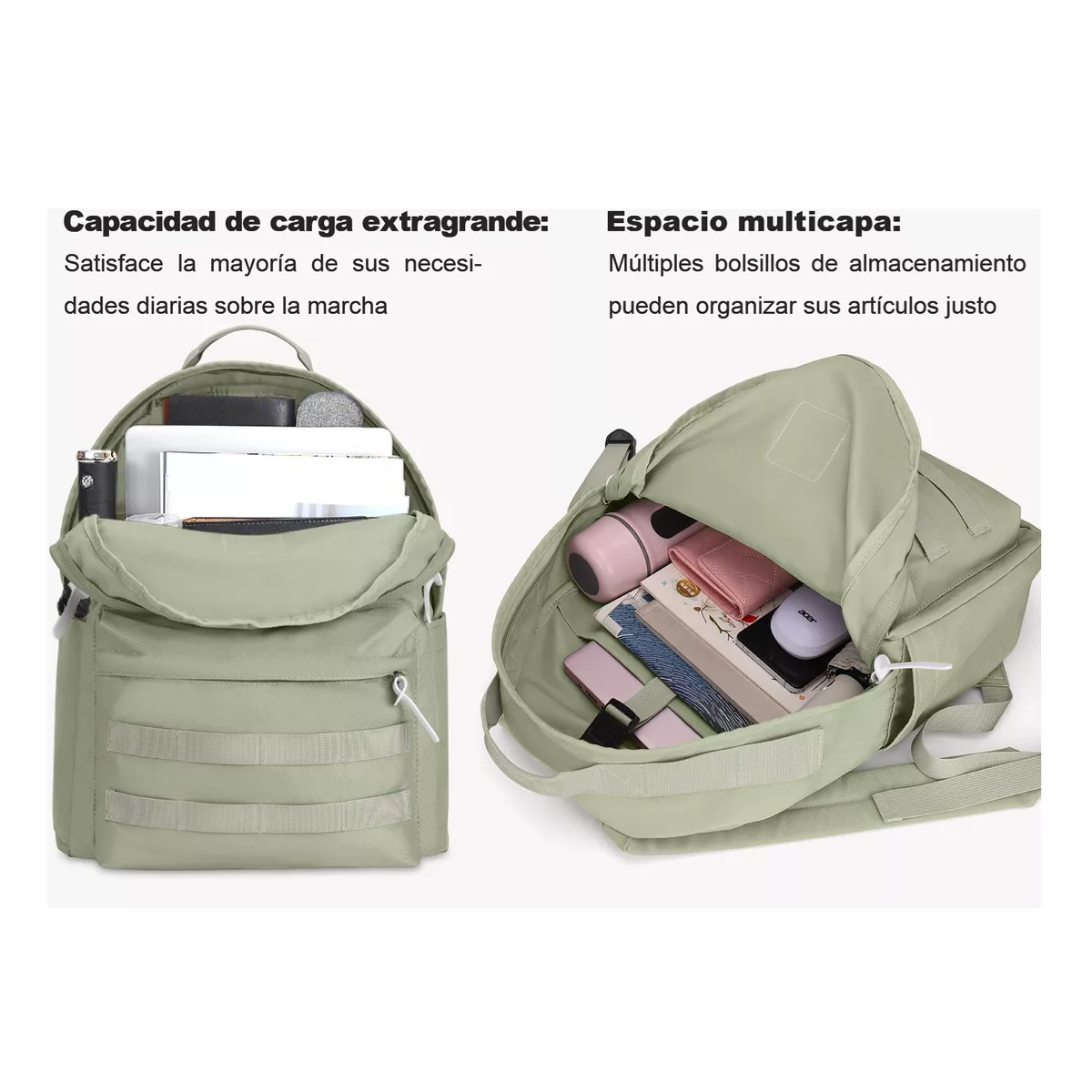 Foto 4 pulgar | Mochila Escolar De Moda Y Viaje Belug Verde
