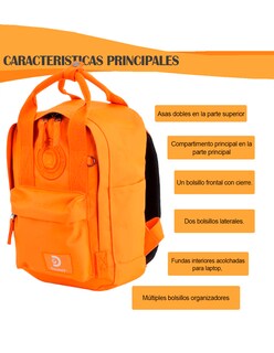 Foto 2 | Mochila Mod. Cave Discovery Chica Color Naranja