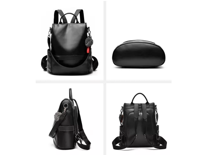 Foto 3 pulgar | Mochila Xtellar Mujer Moda Impermeable Cuero Bolsa Para Mujer Color Negro