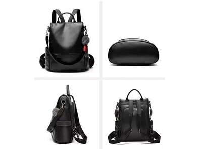 Foto 2 | Mochila Xtellar Mujer Moda Impermeable Cuero Bolsa Para Mujer Color Negro