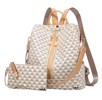 Foto 1 | Kit Mochila Moda Casual Lab.g Bolso Casual Para Mujer, 2 Piezas, Blanco