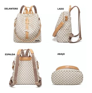 Foto 3 | Kit Mochila Moda Casual Lab.g Bolso Casual Para Mujer, 2 Piezas, Blanco