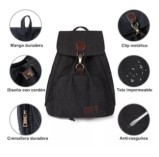 Foto 2 | Mochila Escolar Antirrobo Para Mujer Belug, Negro