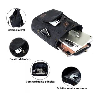 Foto 3 | Mochila Escolar Antirrobo Para Mujer Belug, Negro