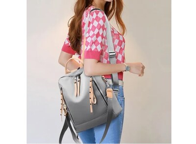 Foto 3 | Ninzi Mochila De Viaje A La Moda Para Mujer Bolsos Casuales Color De Gris