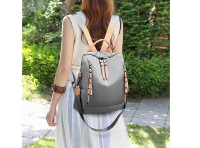 Foto 4 | Ninzi Mochila De Viaje A La Moda Para Mujer Bolsos Casuales Color De Gris