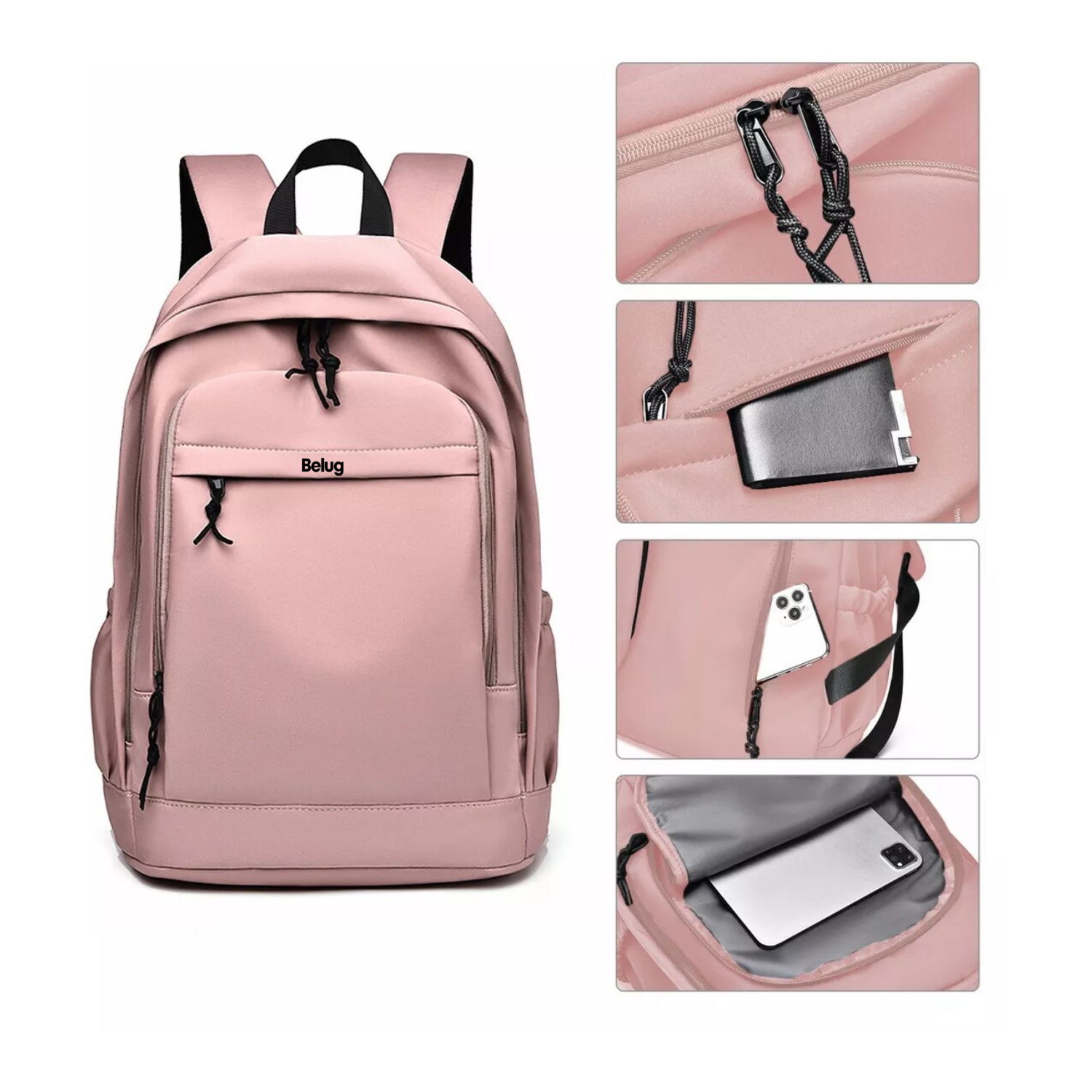 Foto 3 pulgar | Mochila Escolar Diseño Lisa 32l  Belug, Color Rosa