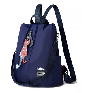Foto 2 | Mochila Bolsa Lab.g Antirrobo Impermeable De Mujer Azul Marino