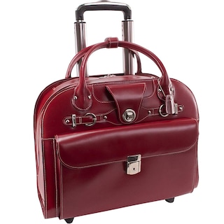 Foto 1 | Maletín Para Portátil Mcklein Edgebrook 15 En Piel Con Ruedas, Color Rojo - Venta Internacional.