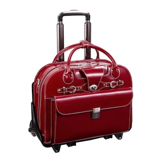Foto 2 | Maletín Mcklein Roseville 15 De Piel Con Ruedas Rojo - Venta Internacional.