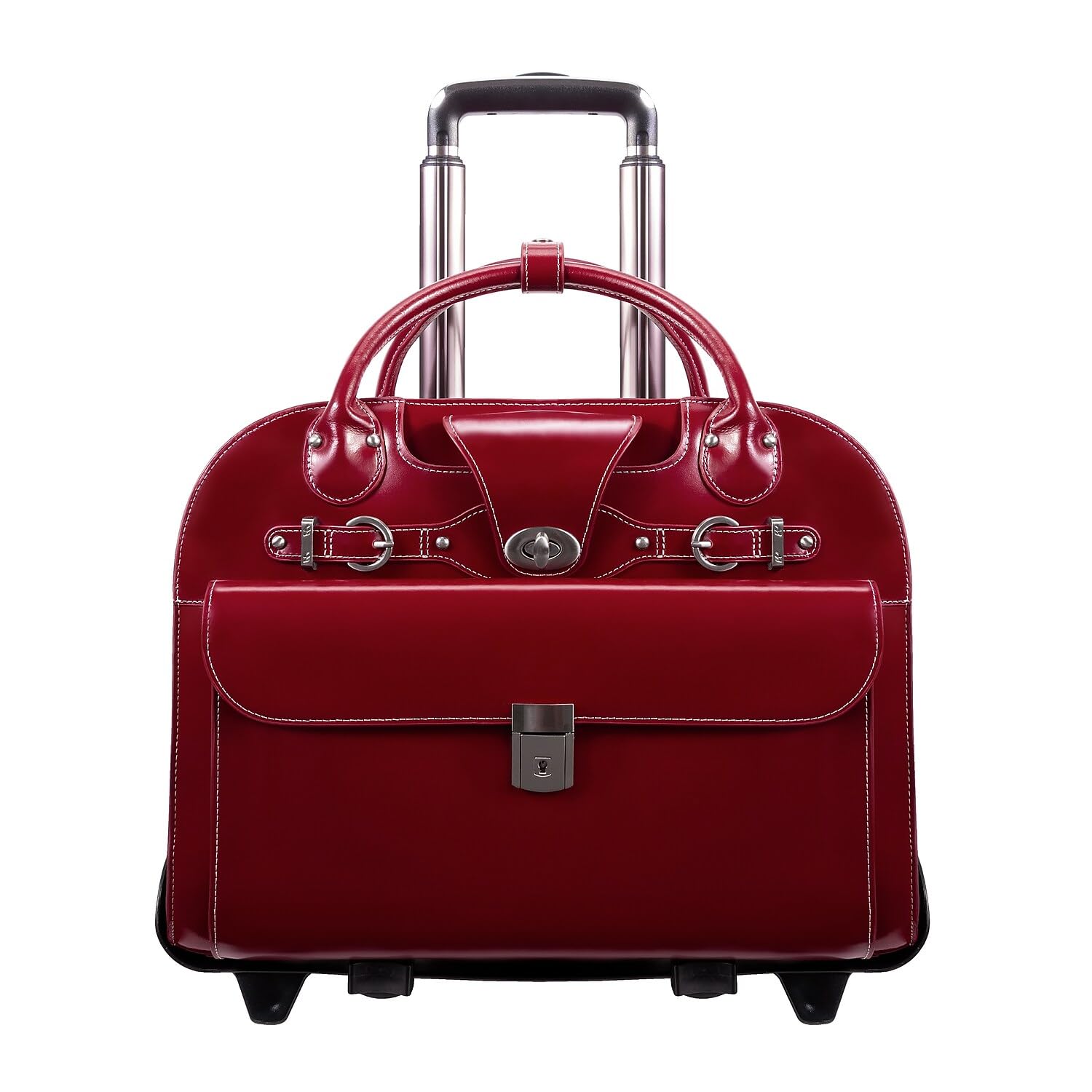 Foto 4 pulgar | Maletín Mcklein Roseville 15 De Piel Con Ruedas Rojo - Venta Internacional.