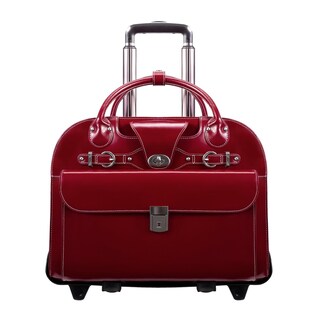 Foto 3 | Maletín Mcklein Roseville 15 De Piel Con Ruedas Rojo - Venta Internacional.