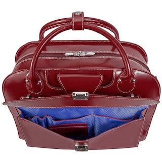 Foto 4 | Maletín Mcklein Roseville 15 De Piel Con Ruedas Rojo - Venta Internacional.