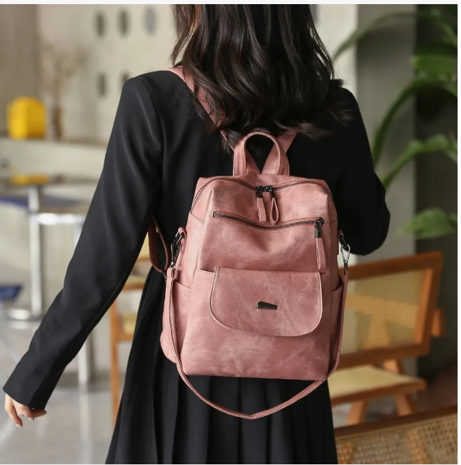 Foto 3 | Mochila Urbana Antirrobo Para Mujer Con Diseño Lisa Capacidad 11l