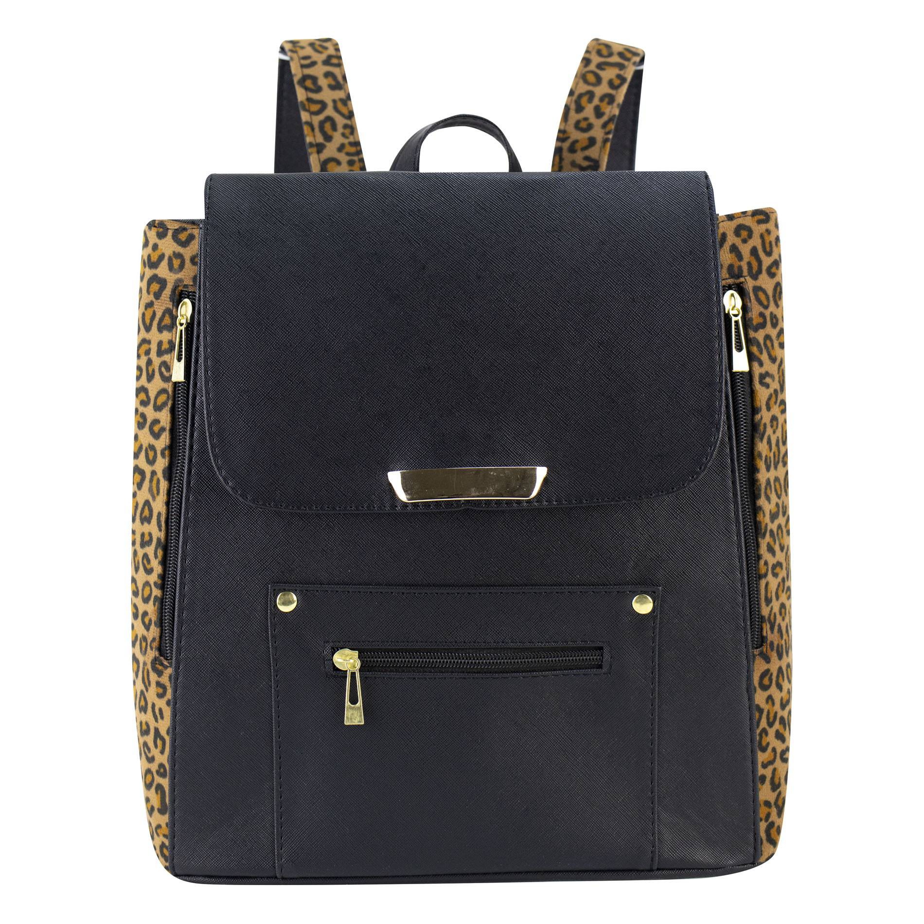 Mochila Para Dama Negro Leopardo Felino Sintetico Africa Nueva Imagen