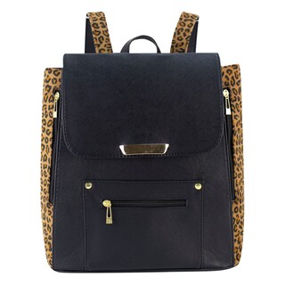 Foto 1 | Mochila Para Dama Negro Leopardo Felino Sintetico Africa Nueva Imagen