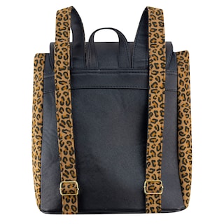 Foto 3 | Mochila Para Dama Negro Leopardo Felino Sintetico Africa Nueva Imagen