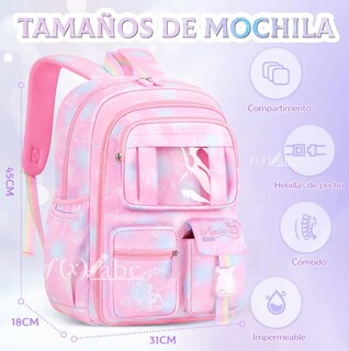 Foto 2 | Xtellar Mochila Escolar Viaje Para Niñas De Primaria Secundaria, Mochila Backpack Espaciosa