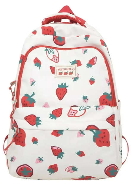 Mochila Xtellar De Gran Capacidad Con Estampado De Fresas
