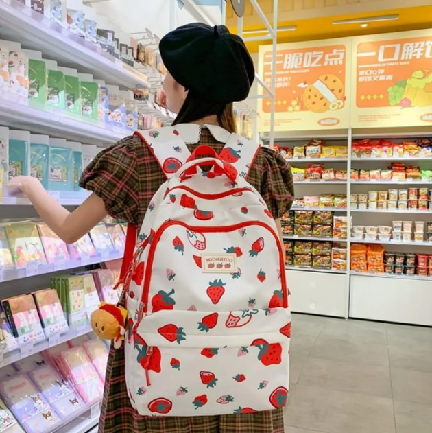 Foto 4 pulgar | Mochila Xtellar De Gran Capacidad Con Estampado De Fresas