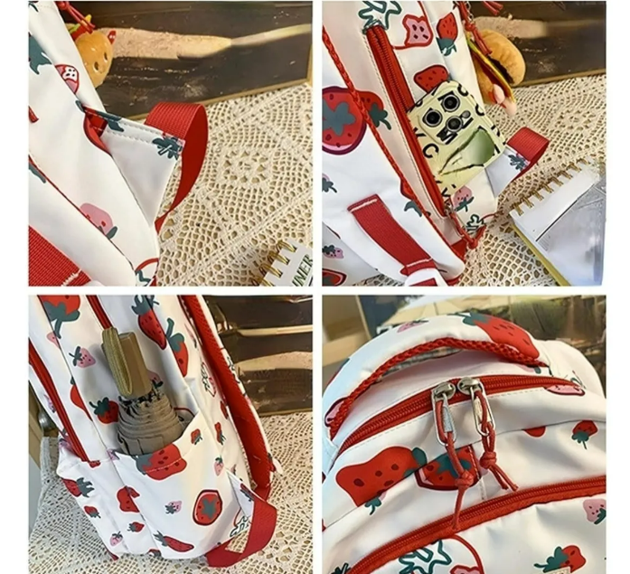 Foto 5 pulgar | Mochila Xtellar De Gran Capacidad Con Estampado De Fresas