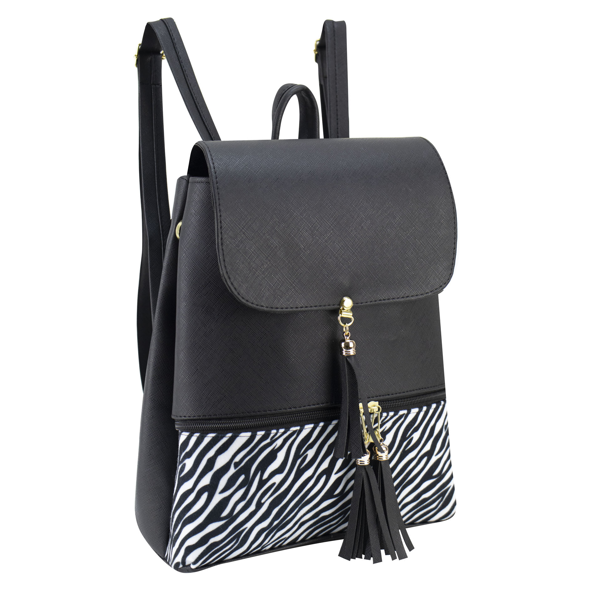 Foto 2 | Mochila Para Dama Negro Cebra Sintetico Cony Nueva Imagen