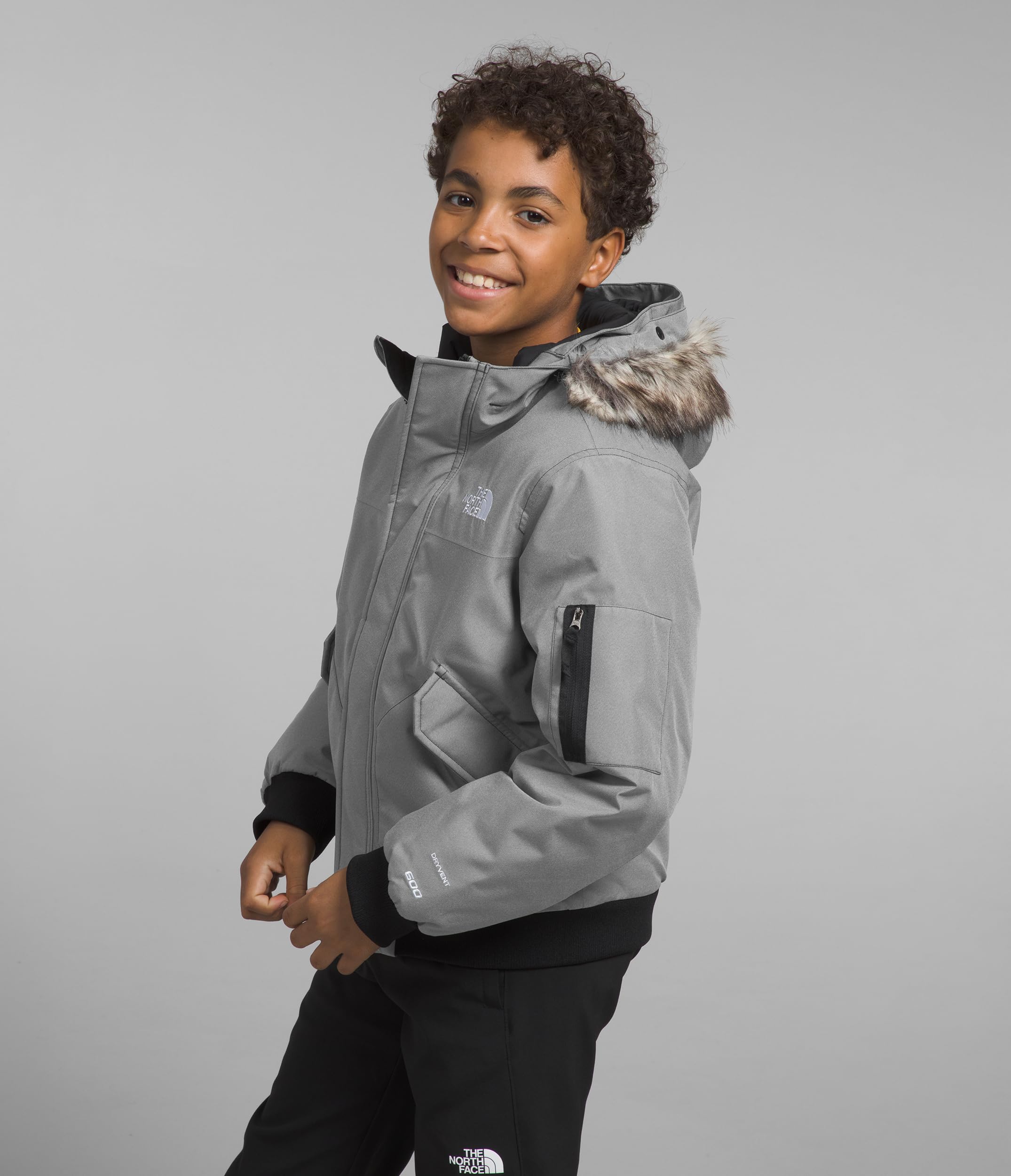 Foto 2 | Chaqueta The North Face Gotham Tnf Para Niños, Color Gris Jaspeado, Tamaño Mediano - Venta Internacional.