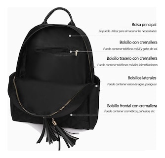 Foto 3 | Mochila Para Mujer, Belug Bolso Antirrobo Impermeable Negro