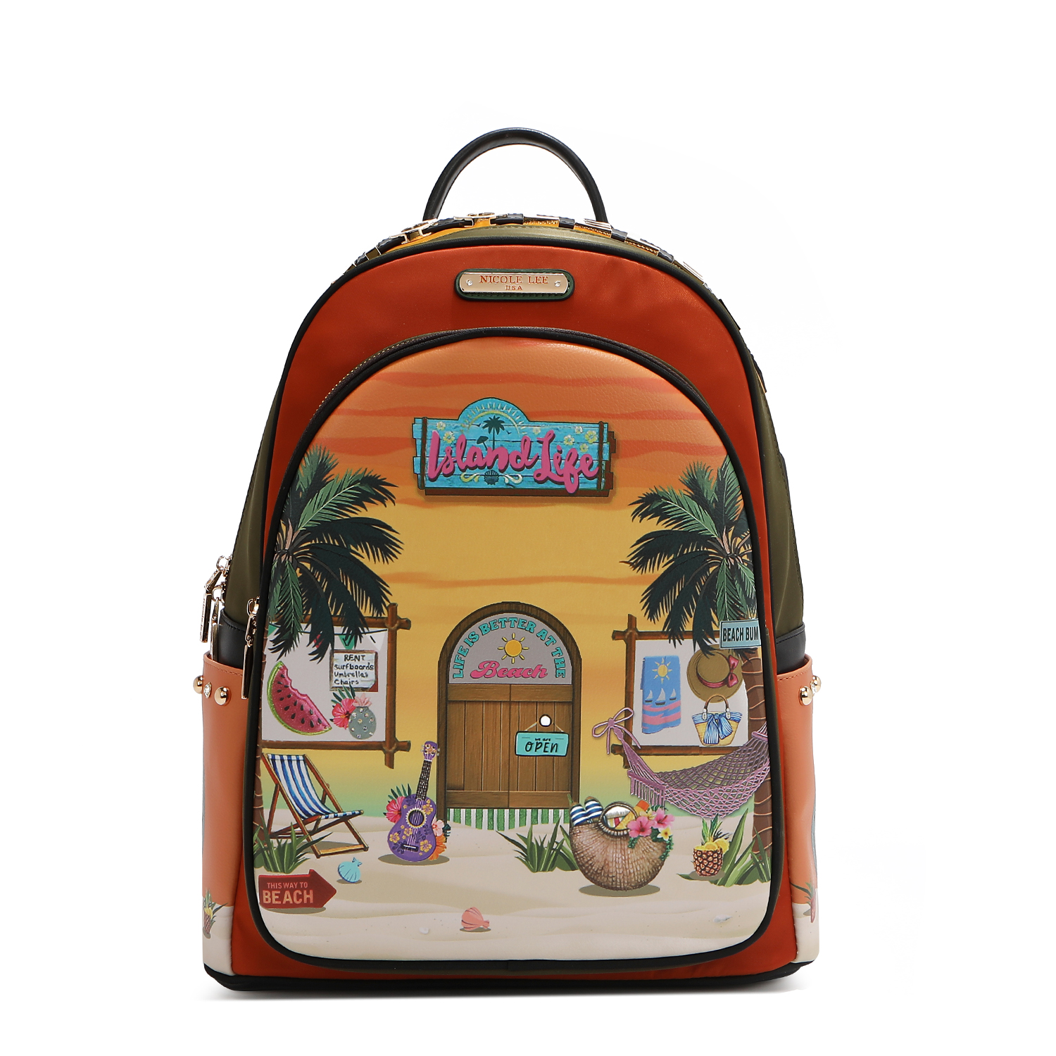 Foto 3 pulgar | Mochila Marca Nicole Lee Con Bolsita Extra Sun & Sand